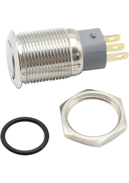 16MM Metal Panel Montaj Düz Kafa Latch Buton No Nc Dc 6A 12V Ac 3A 250V IP67 Su Geçirmez Düğme Başlatma Kontrol Otomasyon Araba Makina Bilgisayar Akıllı Ev