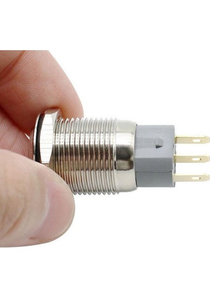 16MM Metal Panel Montaj Düz Kafa Latch Buton No Nc Dc 6A 12V Ac 3A 250V IP67 Su Geçirmez Düğme Başlatma Kontrol Otomasyon Araba Makina Bilgisayar Akıllı Ev