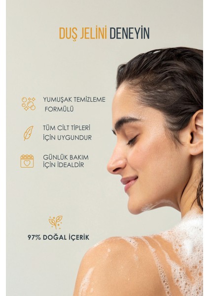 Duş Jeli Relax, %97,5 Doğal Vücut Şampuanı Greyfurt ve Klementin, 600 ml