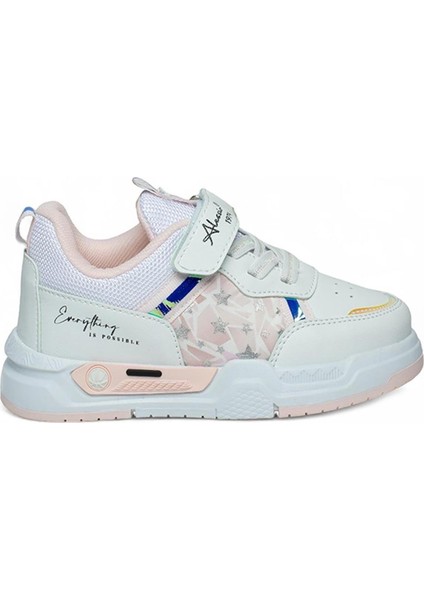 Als Beyaz Pembe Cilt Kız Çocuk Sneaker Spor Ayakkabı