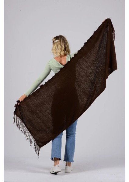 Angora Ponponlu Şal 60X180 - Koyu Kahve fiyatları