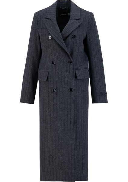 Yün Karışımlı Blazer Kaban 24K7604 Antrasit