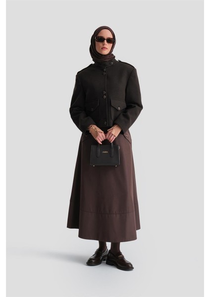 Apoletli Ceket 24K5713 Kahverengi fırsatları