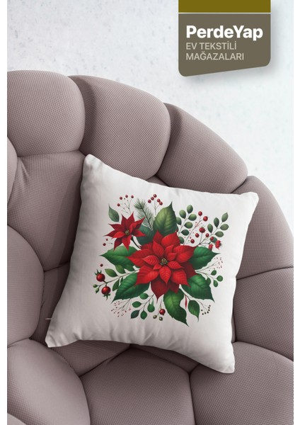 Kırmızı Güller Bahçesi Desenli 4lü Dijital Baskılı Dekoratif Kırlent Kılıfı 43 x 43 cm 052 fiyatları