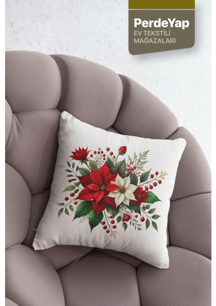 Kırmızı Güller Bahçesi Desenli 4lü Dijital Baskılı Dekoratif Kırlent Kılıfı 43 x 43 cm 052 fırsatları