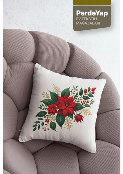 Kırmızı Güller Bahçesi Desenli 4lü Dijital Baskılı Dekoratif Kırlent Kılıfı 43 x 43 cm 052 indirimleri