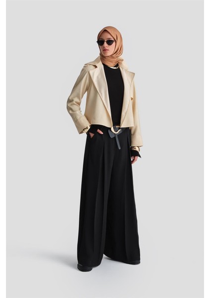 Pileli Pantolon Etek 24K2715 Siyah