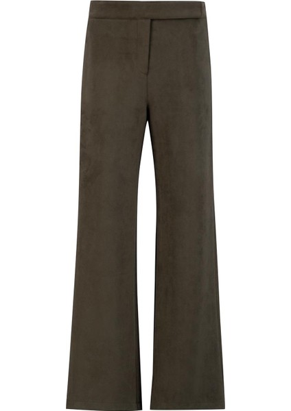 Düz Paça Süet Pantolon 24K2704 Haki