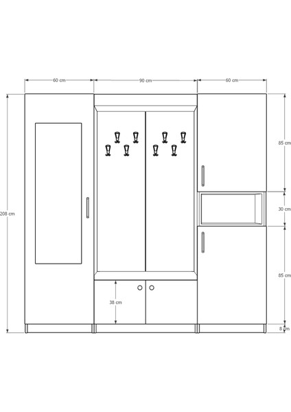 Vestiyer & Portmanto V-06 (210 cm ) modelleri