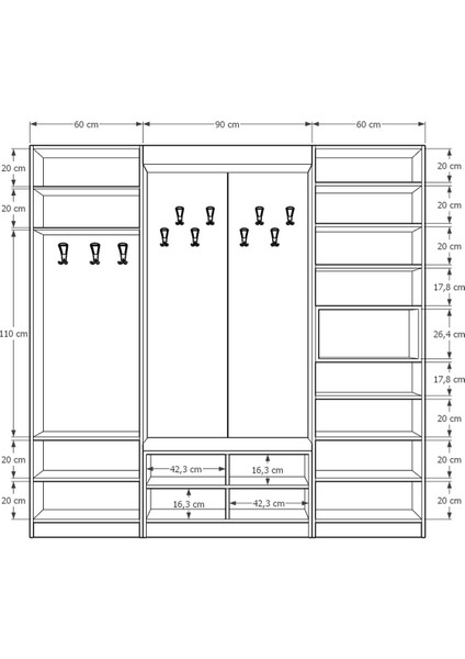 Vestiyer & Portmanto V-06 (210 cm ) fırsatları