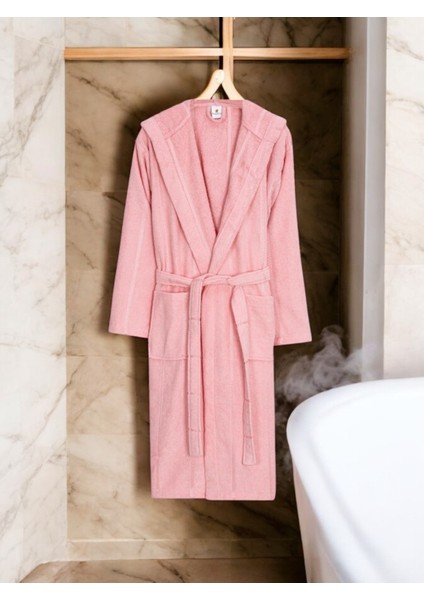 Premium Bornoz Unisex Pamuk | Pembe fiyatları