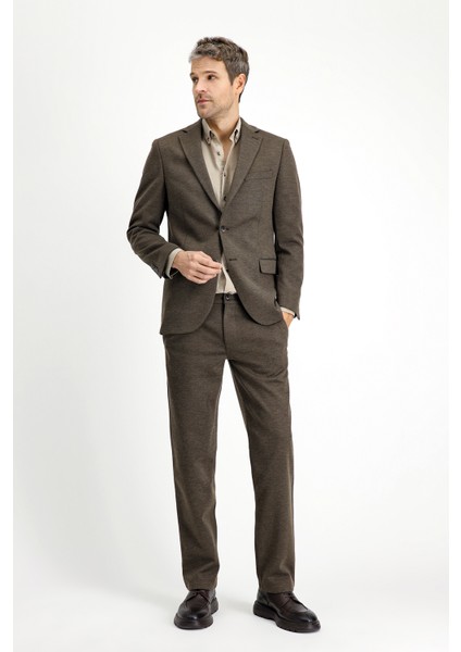 Slim Fit Dar Kesim Likralı Örme Klasik Kumaş Pantolon