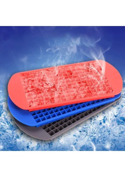 GP-146 160'LI Mini Küp Şekilli Silikon Buzluk - Antrasit Renk Mini Küplü Sunum Buzluk Buz Kalıbı modelleri