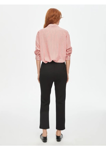 Önü Dikişli Slim Fit Örme Kadın Pantolon 00089 modelleri