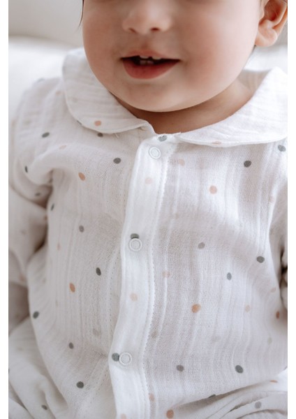 Müslin Bebek Tulumu | Green Dots