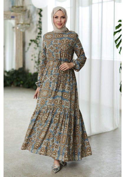 Yeral Dokuma Viskon Elbise 1326 - Vizon