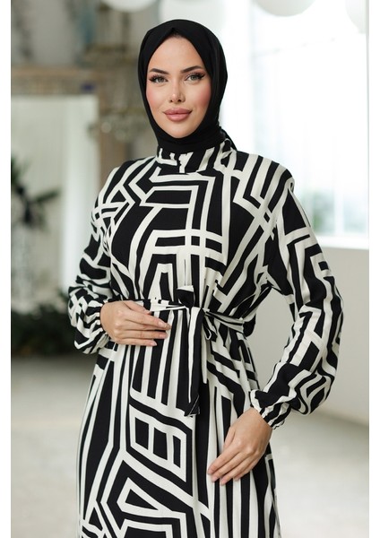 Elar Dokuma Viskon Elbise 1314 - Siyah fırsatları