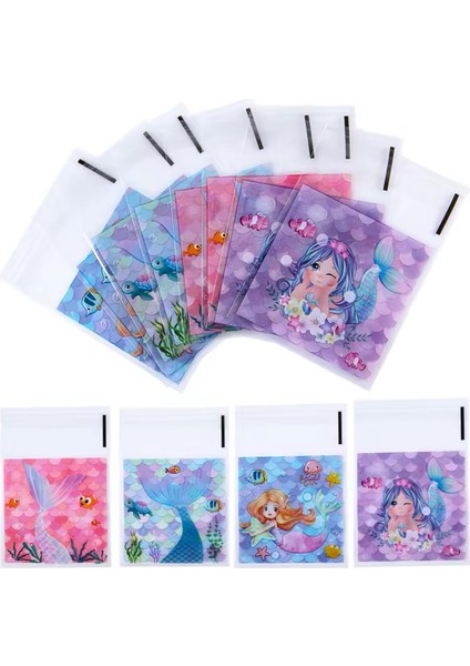 Bantlı Şeffaf Desenli Poşet Opp 10X10 (+3) cm 95 Adet fiyatları