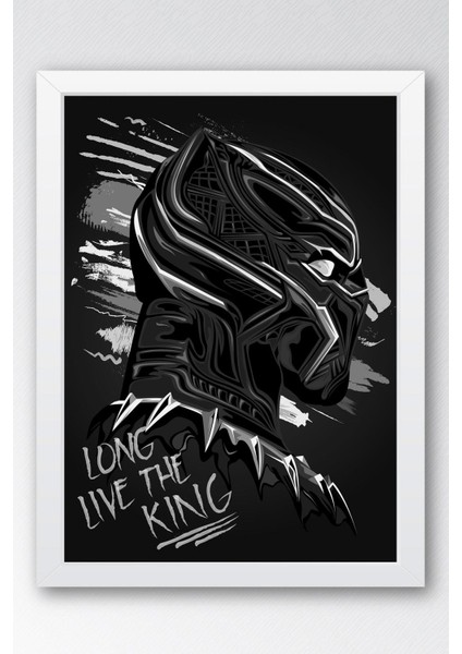 Black Panther Çerçeveli Tablo - Long Live The King Poster Tablo