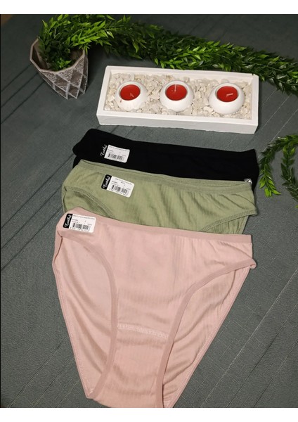 Kadın Bikini Fitilli Külot S-M (3 Adet)