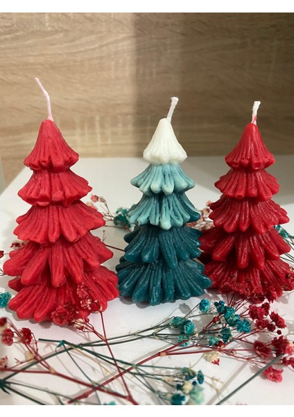 Çam Ağacı 3lü Set Hediyelik Sevgiliye Dekor Doğum Günü Süs Parti Soya Wax