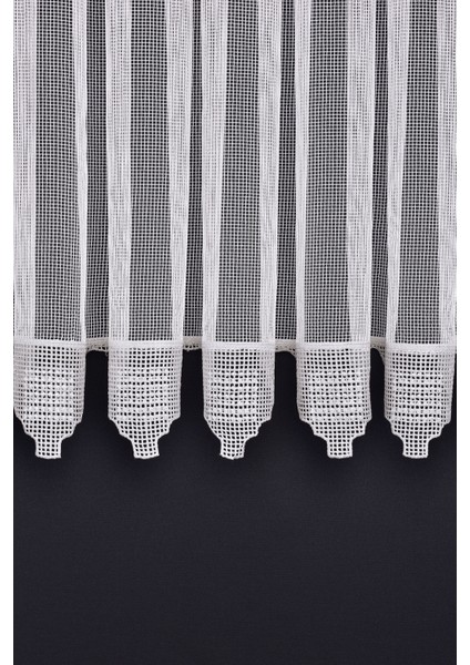 Tül Perde Dantelli V7 DS:14328 1 x 3 Sık Pile Kırık Beyaz modelleri