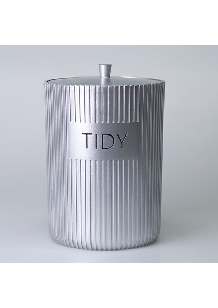 Grooved Çöp Kovası Gümüş