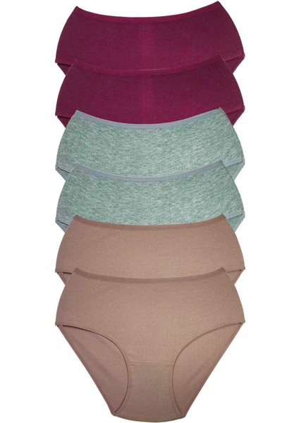 6 Adet Kadın Yüksek Bel Ribana Bato Külot S084