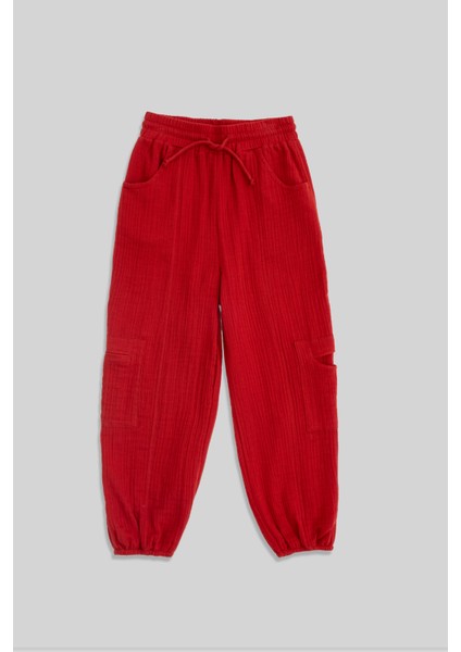 Varsi Kırmızı Çizgili Kız Çocuk Pantolon modelleri