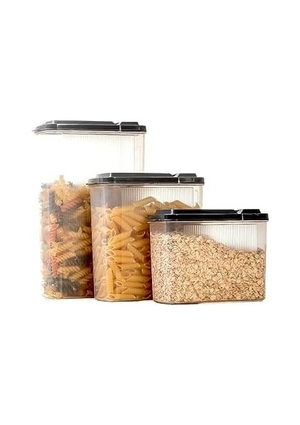 3'lü Erzak Saklama Kabı 2400 x 1700 x 1200ML - 3'lü Kuru Gıda Saklama Kabı Toplam 5300ML