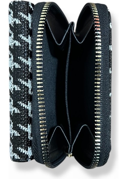 Genç Kazayağı Desenli Kağıt Para ve Kartlık Bölmeli Cüzdan. fırsatları