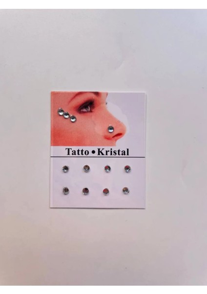 Yüz Taşı Kristal - Burun, Vücut Taşı, Tattoo Makyaj Taşı, Yapışkanlı, 12 Adet