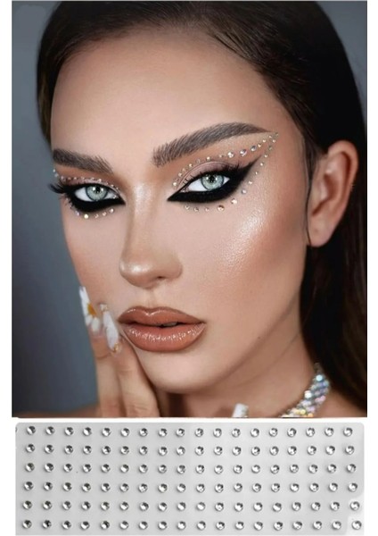 Yüz Taşı Kristal - Burun, Vücut Taşı, Tattoo Makyaj Taşı, Yapışkanlı, 12 Adet