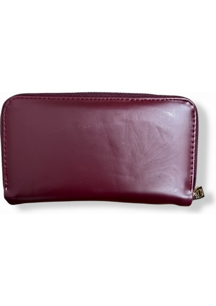 Kadın Bordo Renkli Fermuarlı ve Çıtçıtlı Kağıt ve Bozuk Para Bölmeli Büyük Boy Cüzdan. fiyatları
