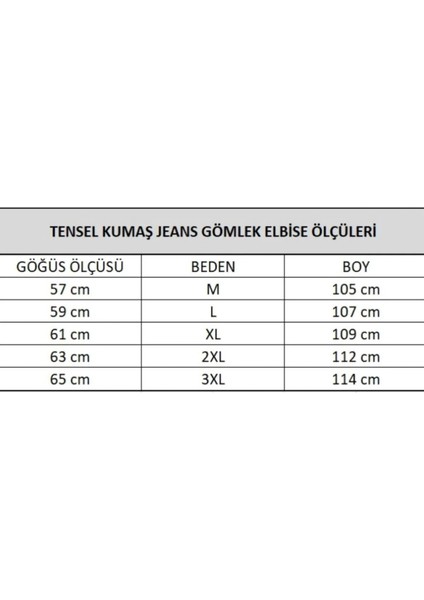 Kadın Büyük Beden Jean Kumaş Mavi Gömlek Elbise