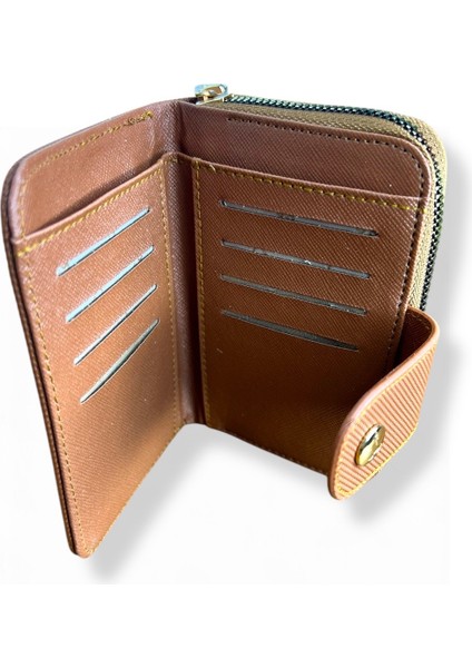 Kadın Kahverengi Fermuarlı ve Çıtçıtlı Kağıt ve Bozuk Para Bölmeli Cüzdan. modelleri