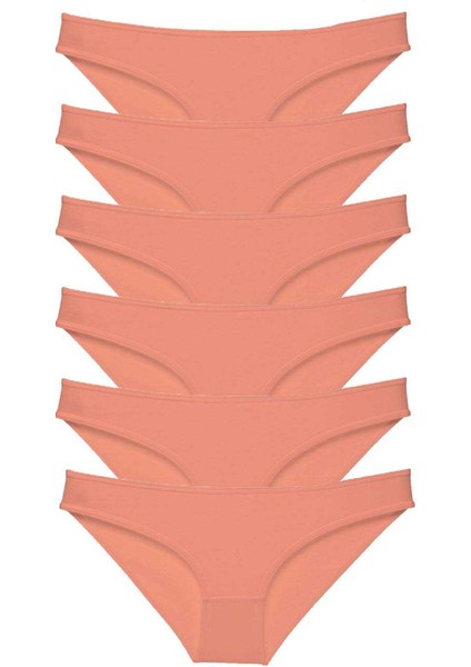 6 Adet Süper Eko Set Likralı Kadın Slip Külot Pudra