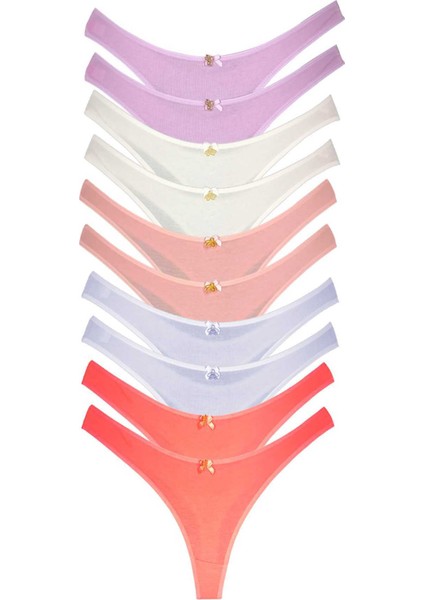 10 Adet Pamuklu Kadın Klasik Tanga Soft Renkler modelleri
