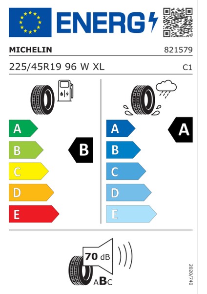 225/45 R19 96W Xl Primacy 5 Oto Yaz Lastiği (Üretim Yılı : 2024)