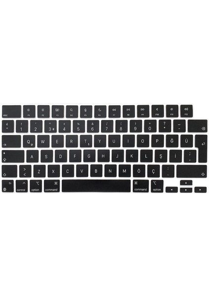 Macbook Pro 14 Inç Uyumlu M3/m3 Pro/m3 Max A2992 A2918 Türkçe Silikon Klavye Koruyucu Siyah