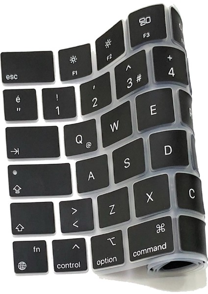 Macbook Pro 14 Inç Uyumlu M3/m3 Pro/m3 Max A2992 A2918 Türkçe Silikon Klavye Koruyucu Siyah fırsatları