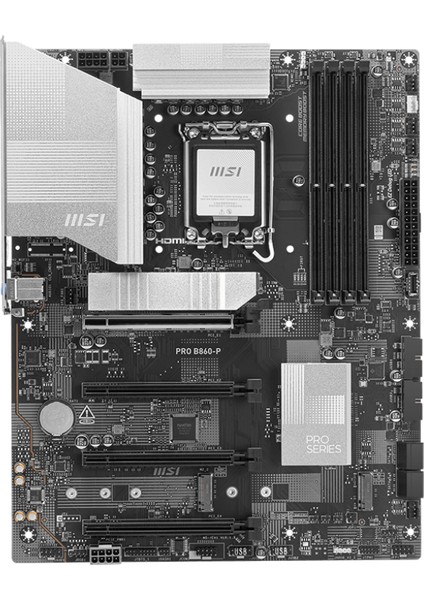 Msı MB Pro B860-P Soket 1851 Ddr5 8600MHZ(OC) 3xm.2 1x Tb4 HDMI Dısplay 5g Lan Atx