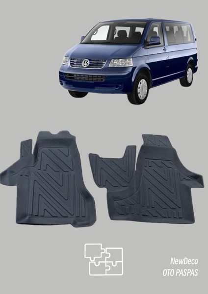 NewDeco Volkswagen Transporter T6 2015-2021 Için 5,5d Carbon Style Havuzlu Paspas - Tpe Malzeme