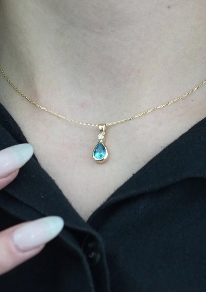 Damla Blue Topaz Tektaş Kolye indirimleri