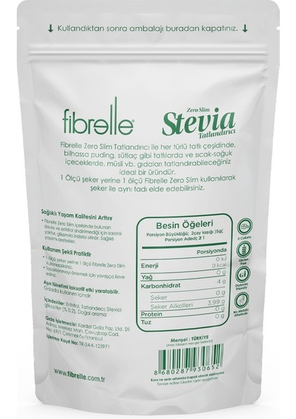 Zero Slim Stevia Sweetener 400 gr