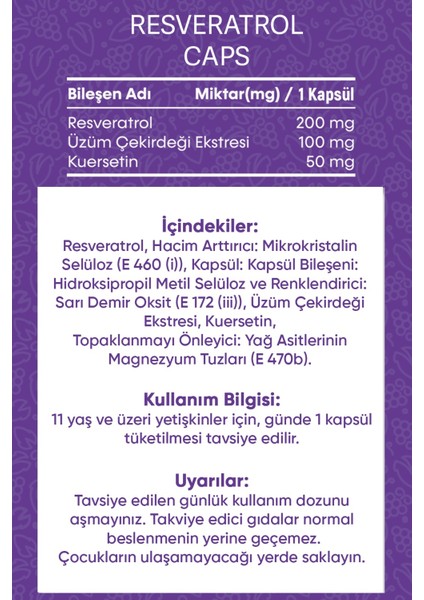 Resveratrol Caps Kür Paketi (4 Kutu)