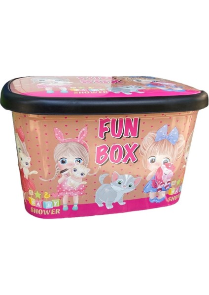 Çok Amaçlı Plastik Oyuncak Saklama Kutusu Fun Box Oyuncak Organizeri - Kapaklı Oyuncak Kutusu -Toy Box
