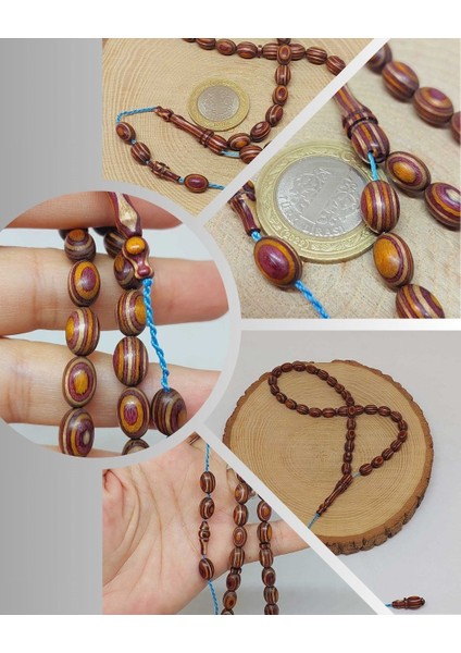 Kafur Ağacı Badem Kesim 33LÜK Tesbih 6.5*9mm (55830)