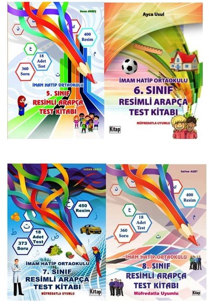 5. 6. 7. 8. Sınıf 4'lü Yaprak Arapça Test Seti