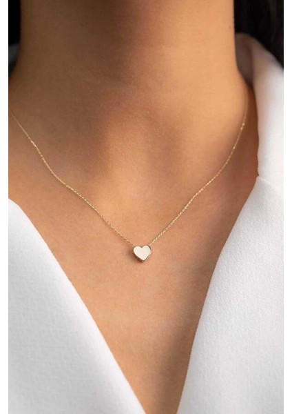 14 Ayar Altın Taşsız Kalp Kolye fiyatları